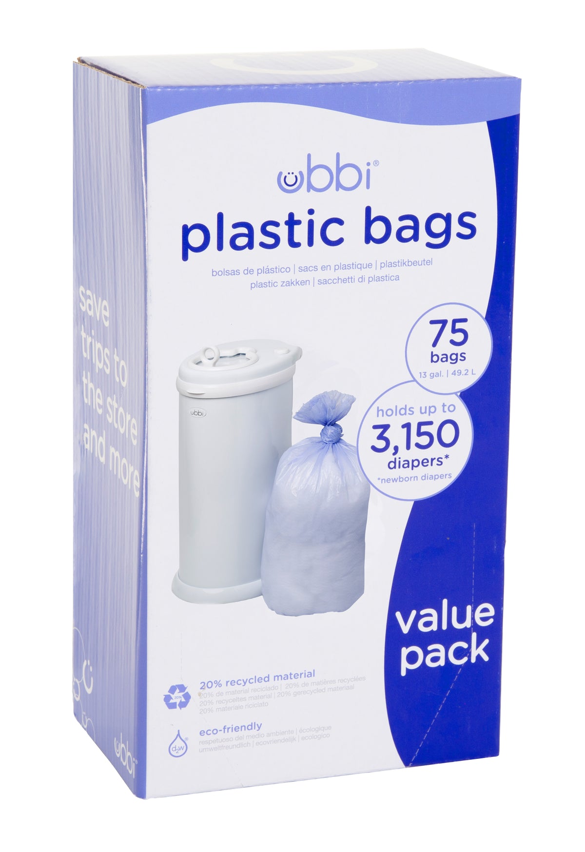 Ubbi 3-Pack Plastic Bags Blöjpåsar Periwinkle