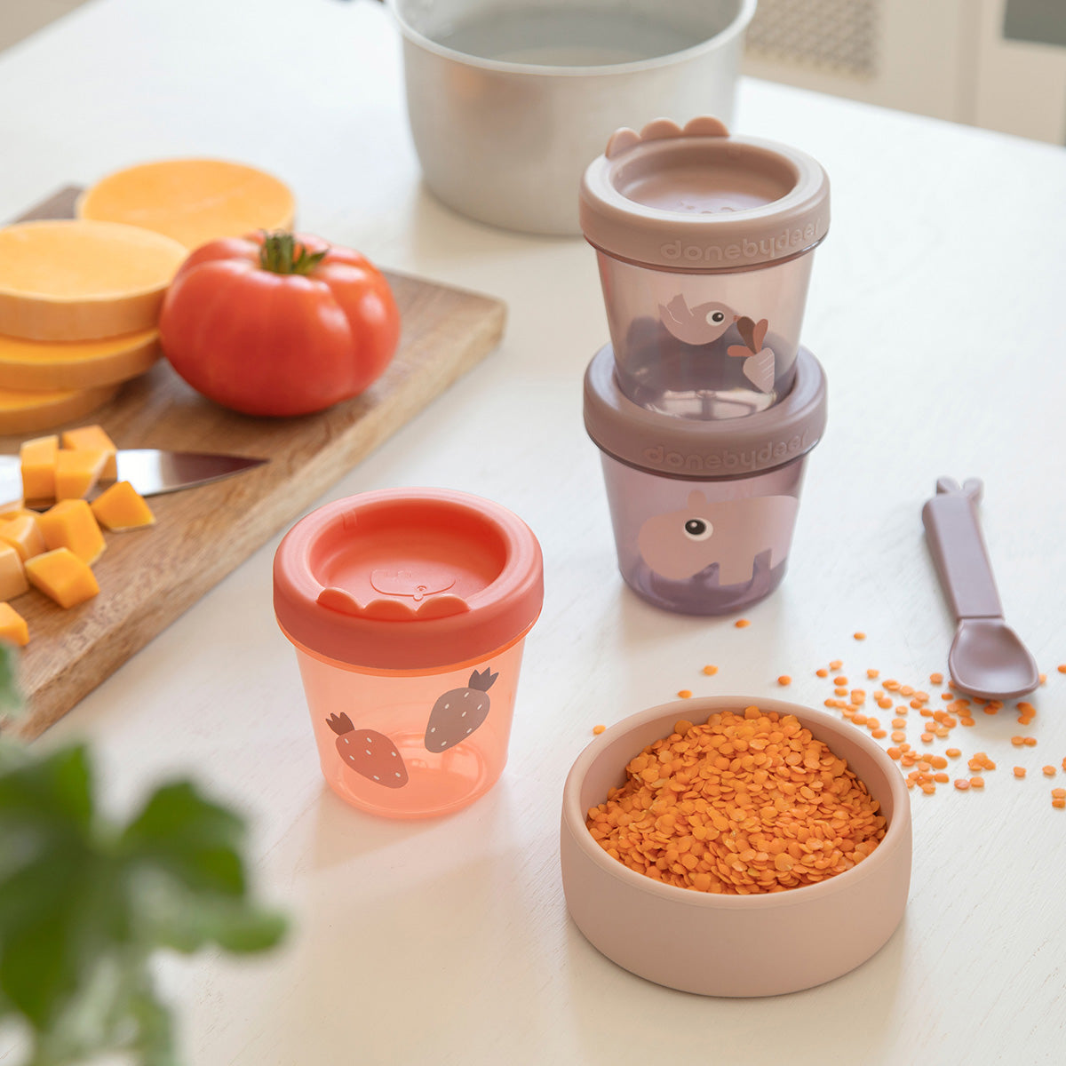 Done By Deer Baby food container 3-pack Ozzo Powder