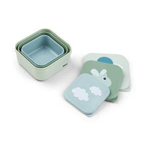 Done By Deer Snackbox Set 3-pack Happy Clouds Grön