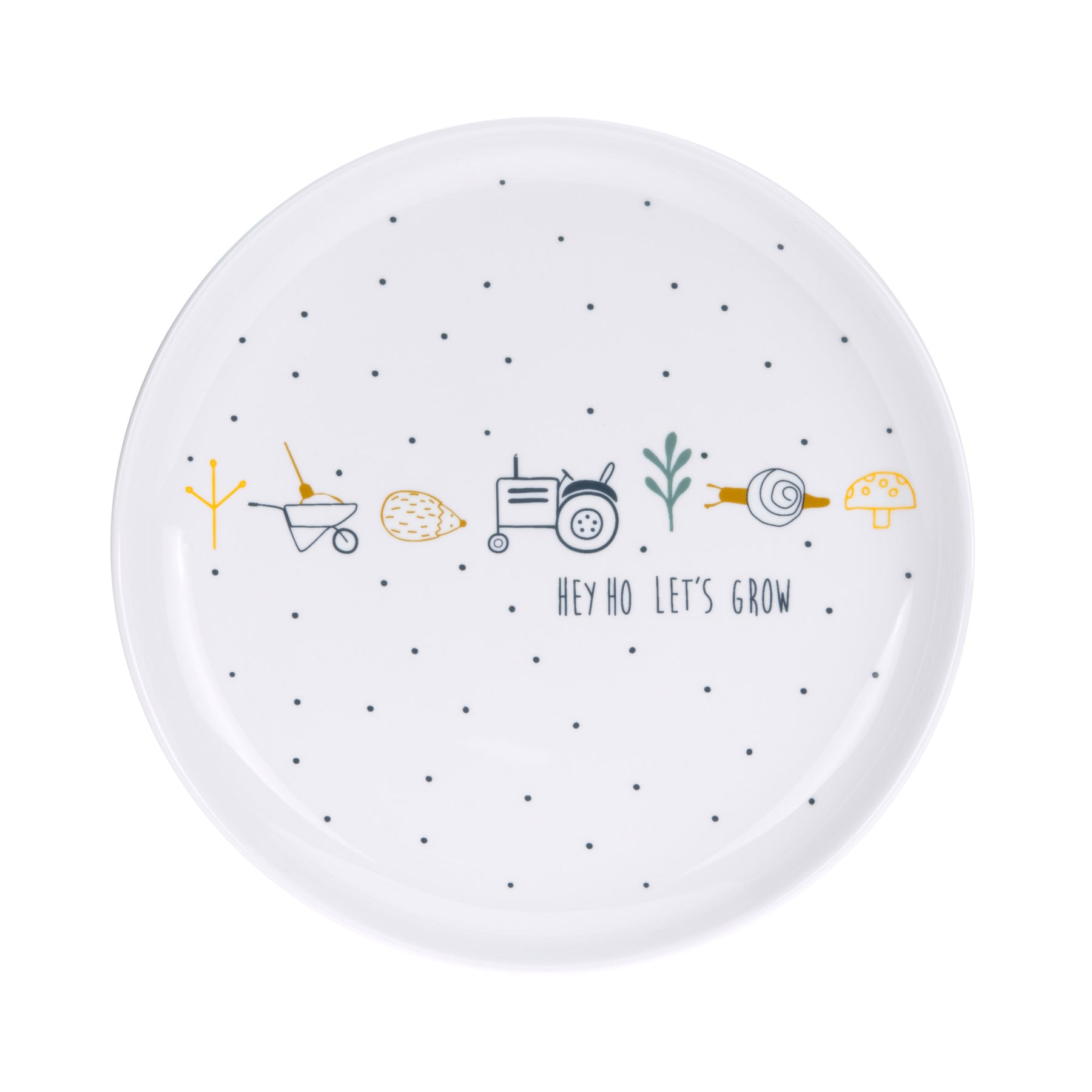 Lässig Plate Porcelain/Silicone Garden Explorer Tractor