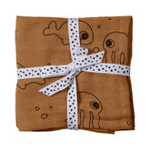 Done By Deer Burp cloth 2-pack Sea friends Mustard