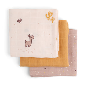 Done By Deer Burp cloth 3-pack GOTS Lalee Powder