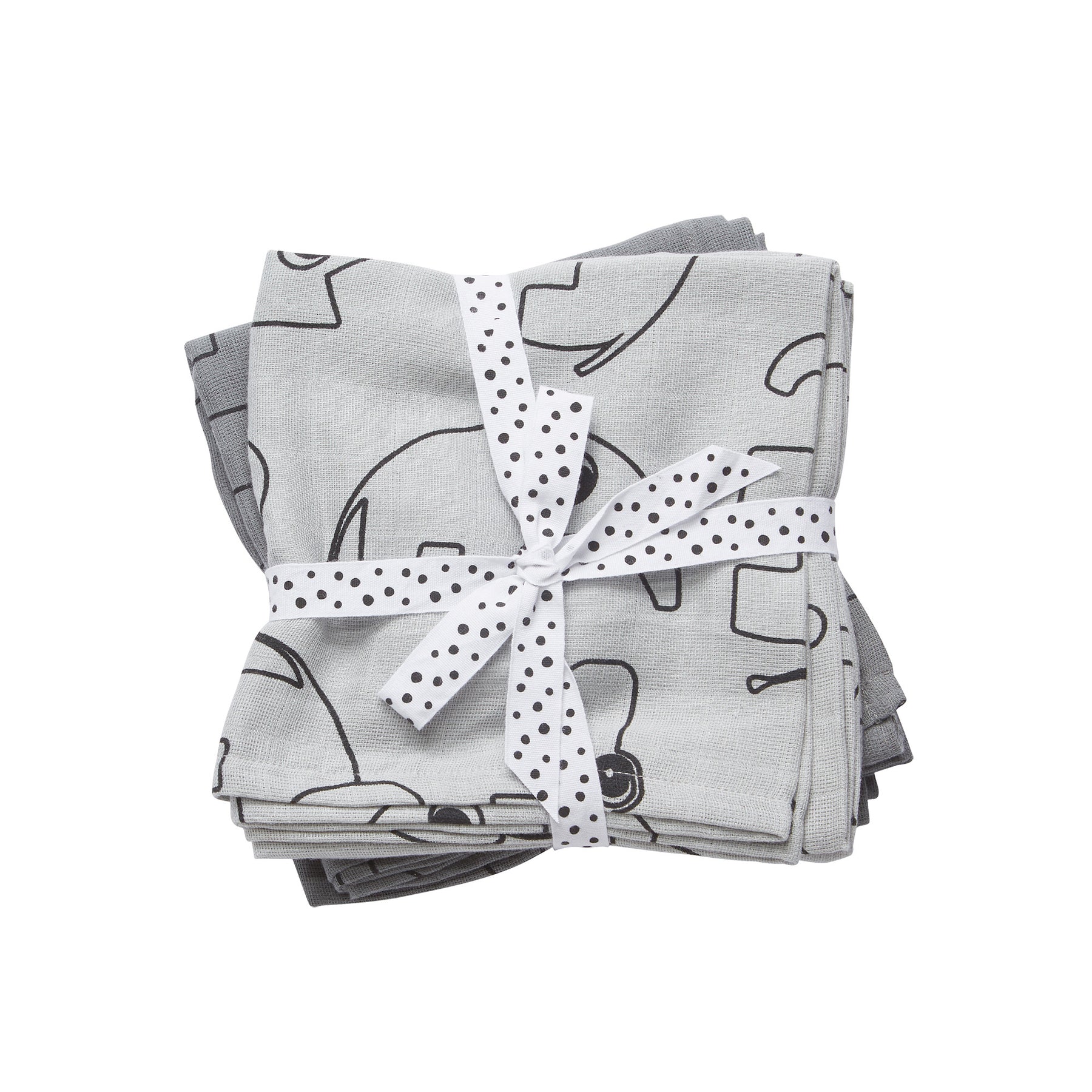 Done By Deer Burp cloth 2-pack Contour Grå