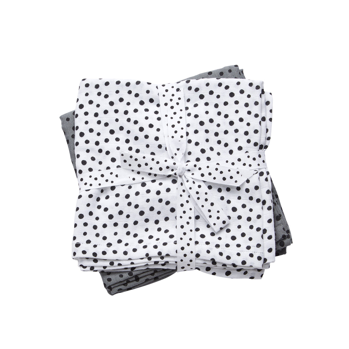 Done By Deer Burp cloth 2-pack Happy dots Grey