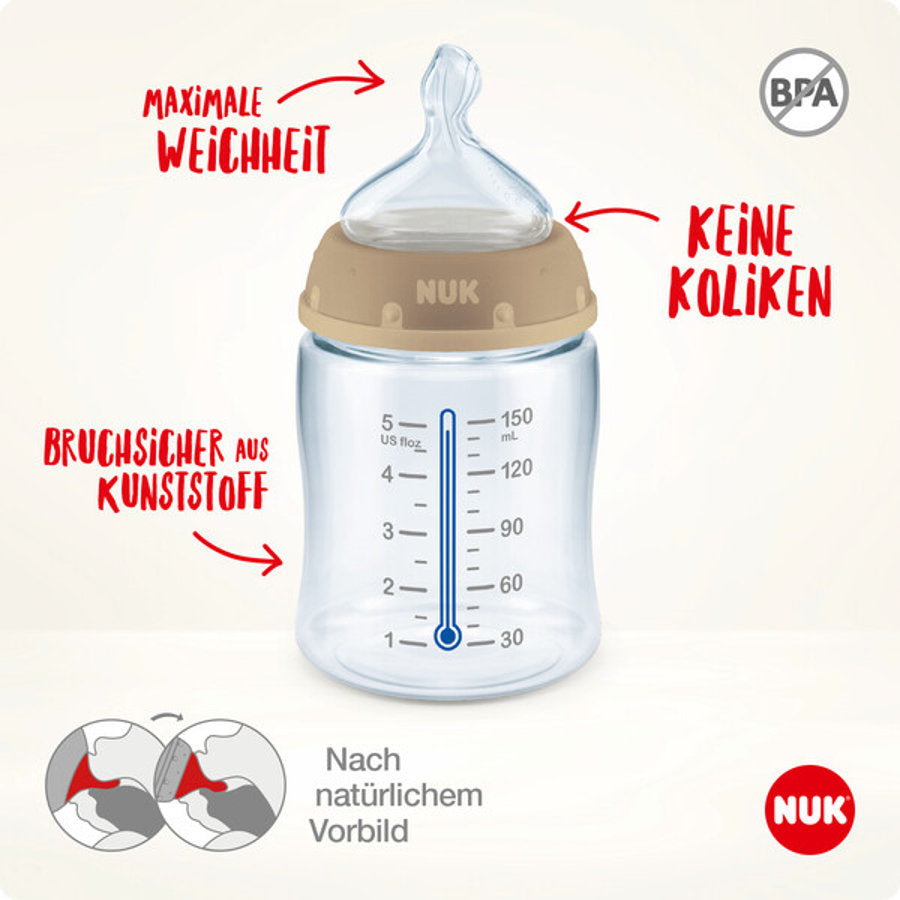 NUK First Choice+ Nappflaska Anti-Kolik 150 ml, Safari