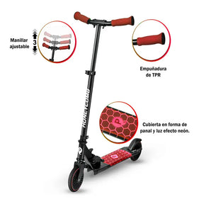 Honey Comb Scooter Med Röda LED-lampor