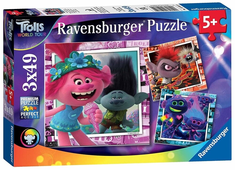 Ravensburger Pussel Trolls 2 World Tour 3x49p