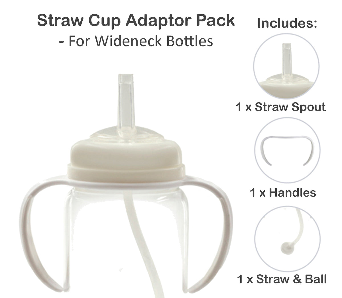 Cherub Baby Straw Cup Adaptor Pack Wideneck