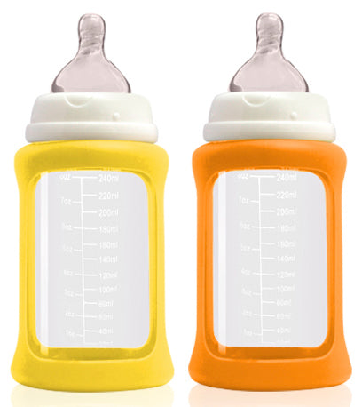 Cherub Baby Flaska 240 Orange/Gul 2-pack