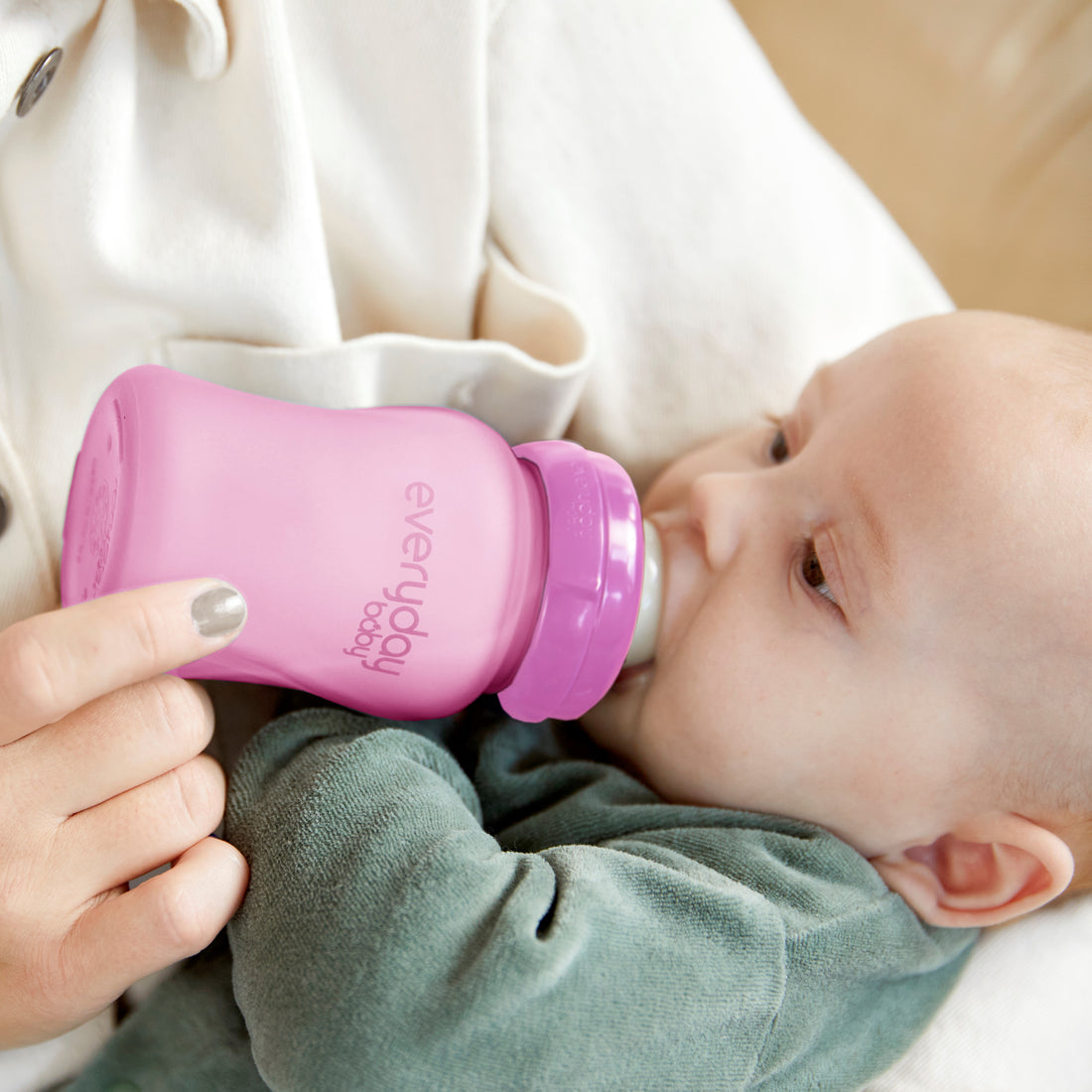 Everyday Baby Nappflaska I Glas Värmeindikerande Healthy+ Cerise Pink 150 ml 1-pack