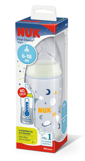 NUK First Choice+ Nappflaska 300 ml Night & Day Stjärna