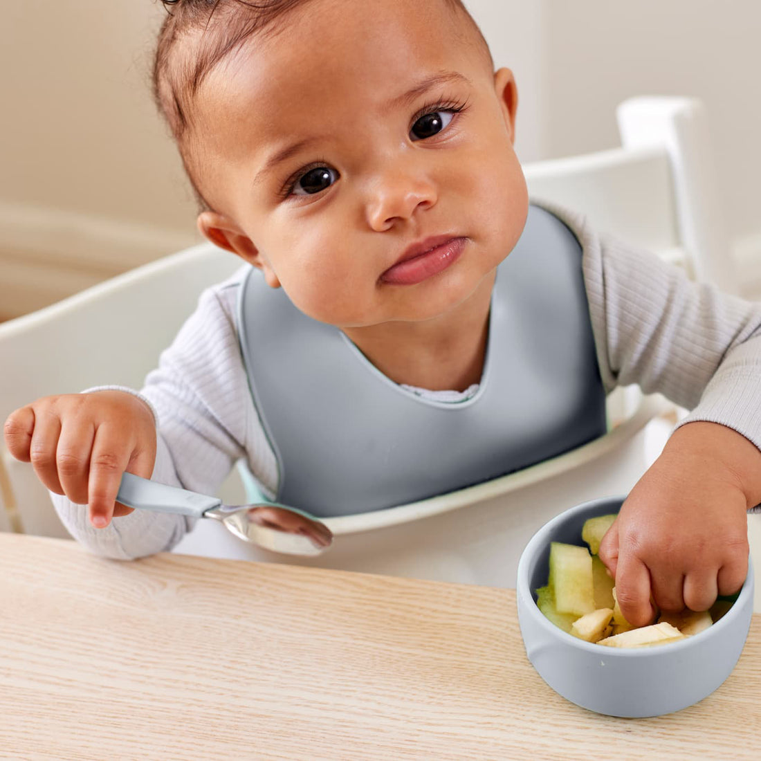 Everyday Baby Barnmatskål I Silikon 2-pack - Quiet Grey