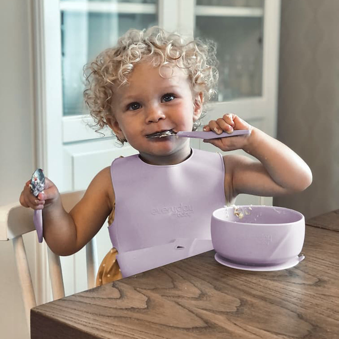Everyday Baby Skål I Silikon med Sugfunktion Light Lavender  1-pack