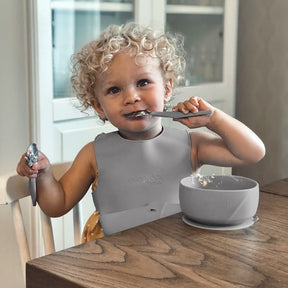 Everyday Baby Bestick I Rostfritt Stål & Silikon 2-Pack - Quiet Grey