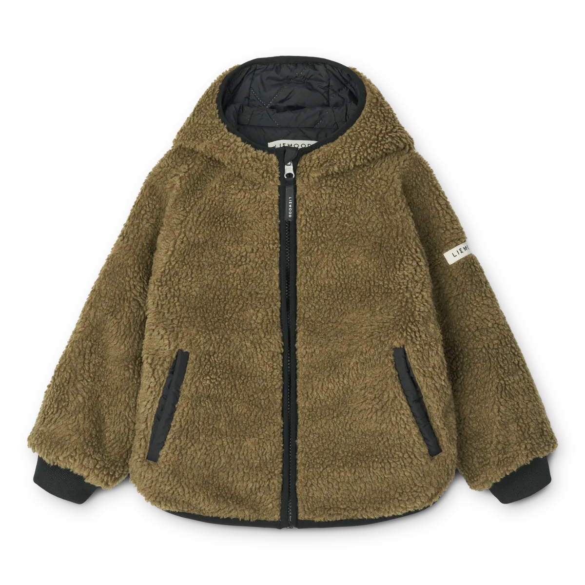 Liewood Jackson Vändbar Teddy Jacka Khaki black mix