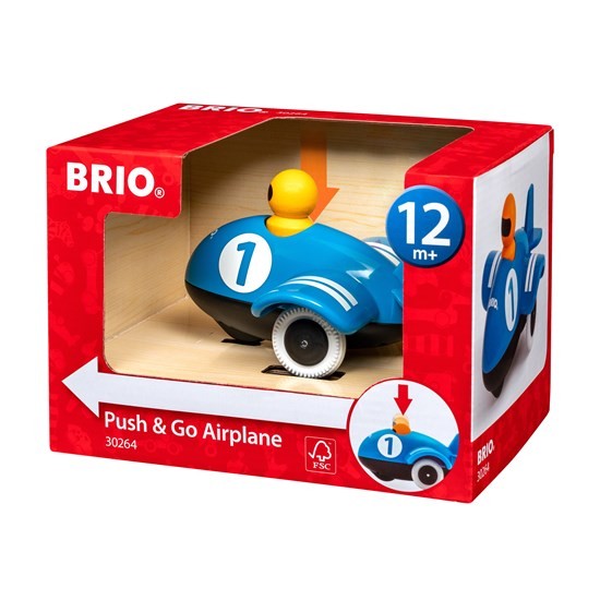 BRIO Push And Go Flygplan Blå