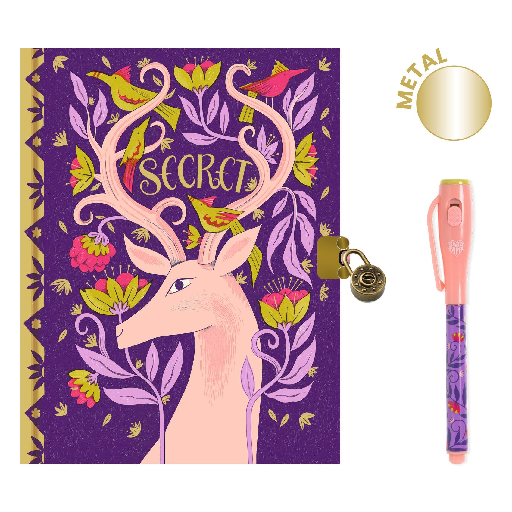 Djeco Melissas Secret Notebook Med Magisk Penna