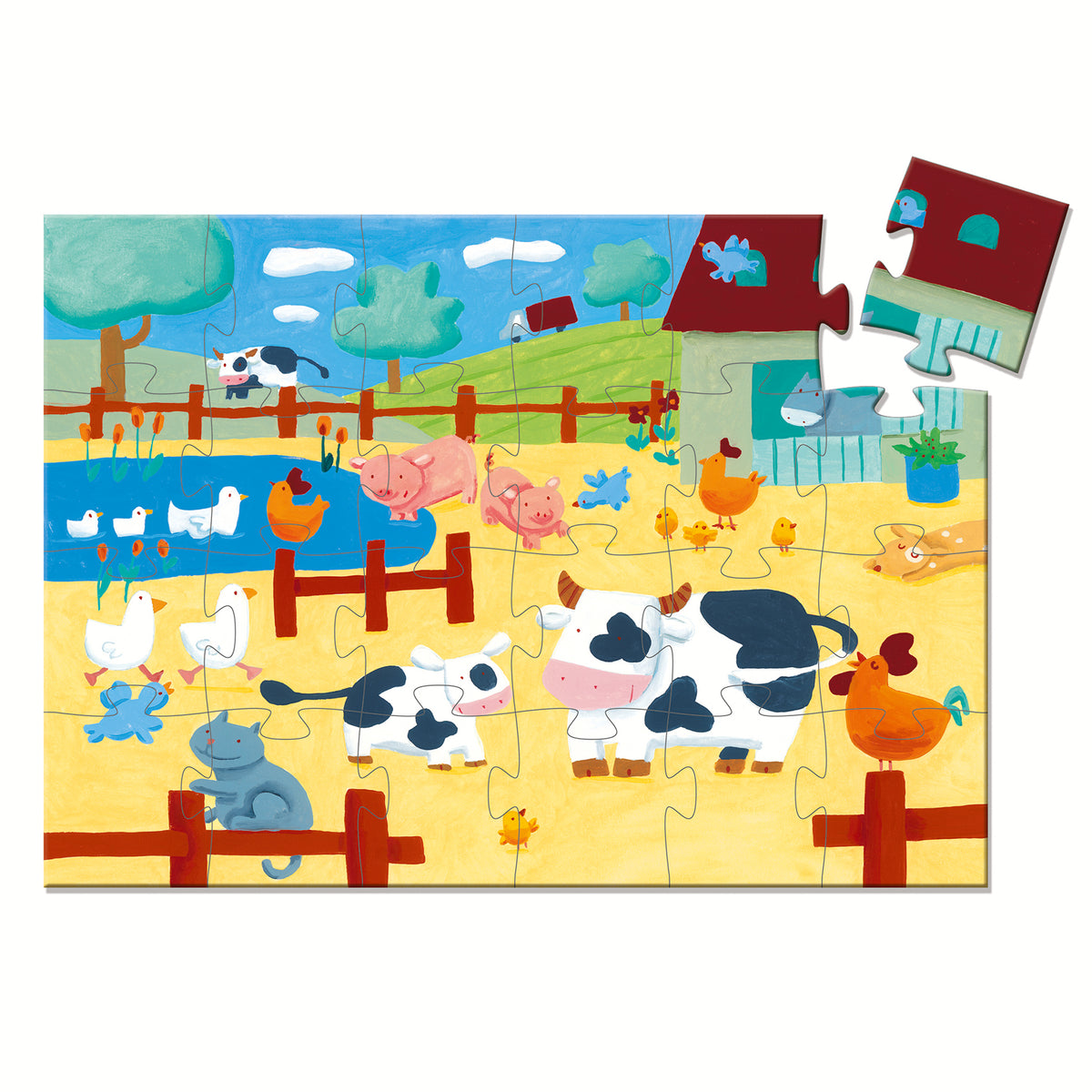 Djeco Siluettpussel Cows On The Farm 24 pcs