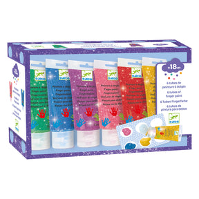 Djeco Fingerfärg Glitter 6-Pack