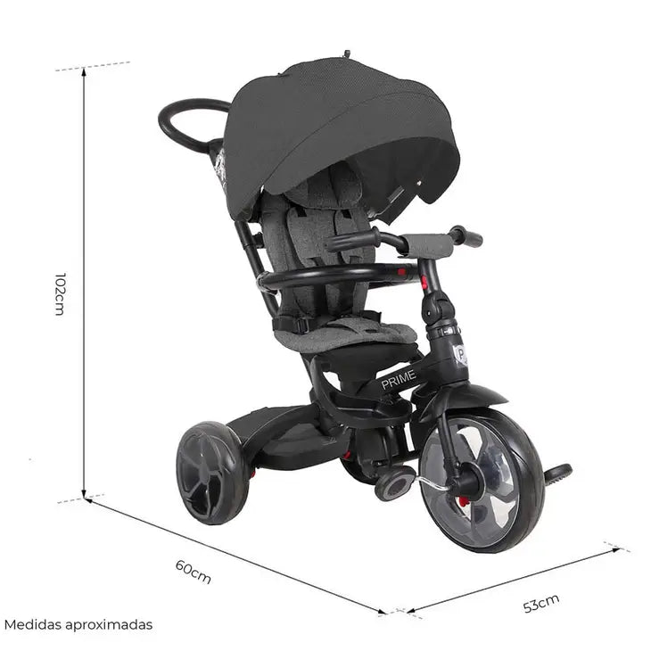 Qplay Prime Evolutionär Trehjuling Svart