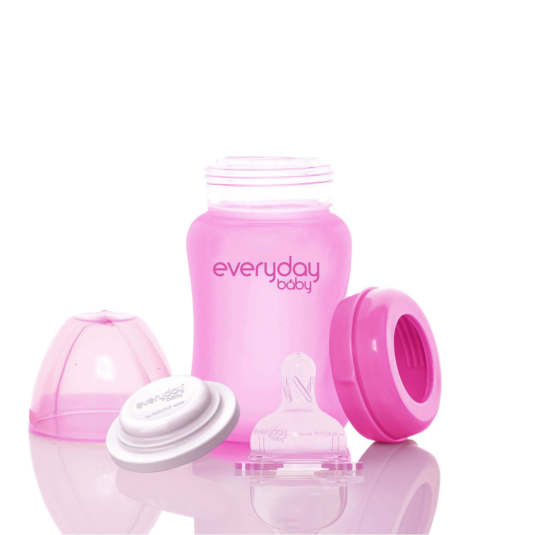 Everyday Baby Nappflaska I Glas Värmeindikerande Healthy+ Cerise Pink 150 ml 1-pack