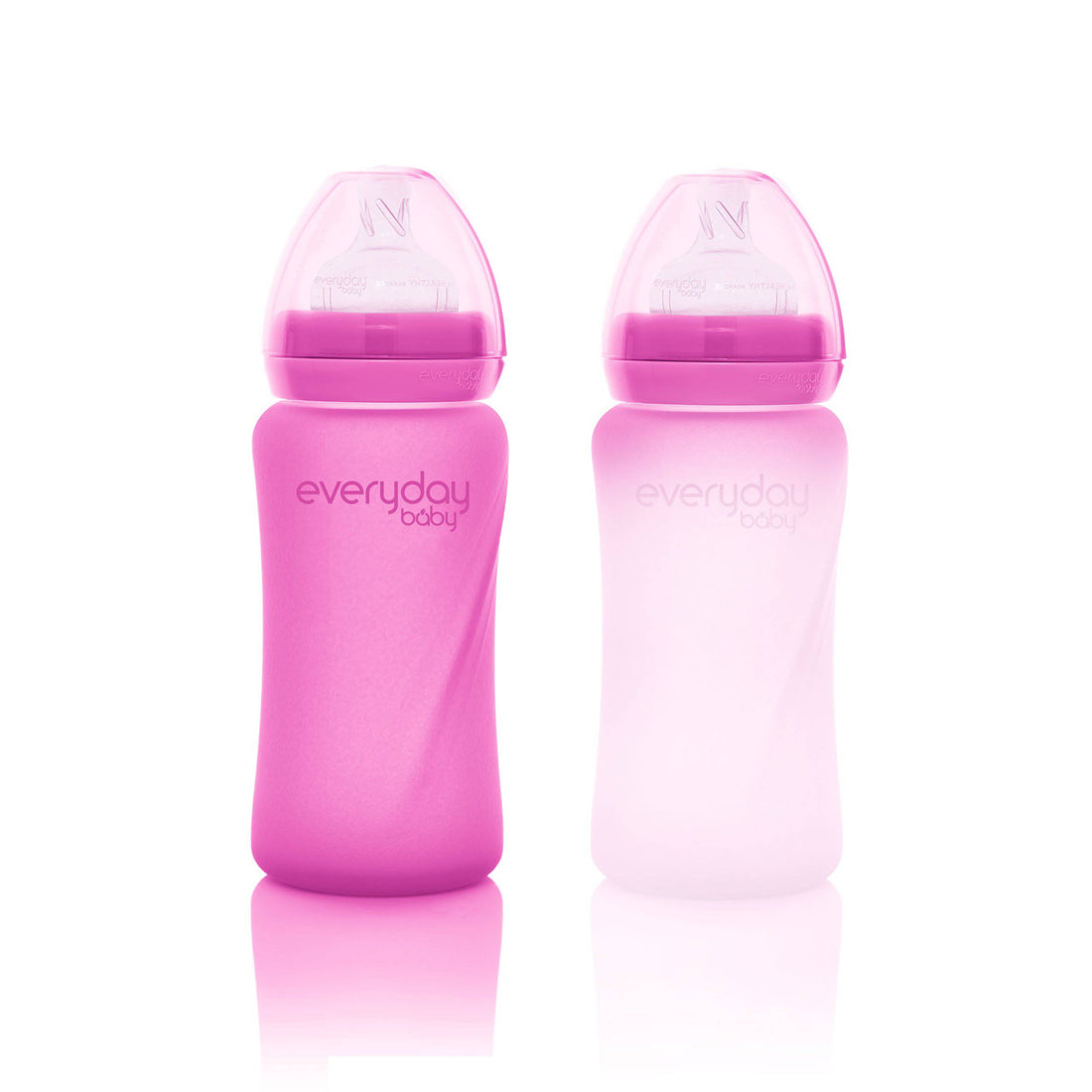 Everyday Baby Nappflaska I Glas Värmeindikerande Healthy+ Cerise Pink 240 ml 1-pack