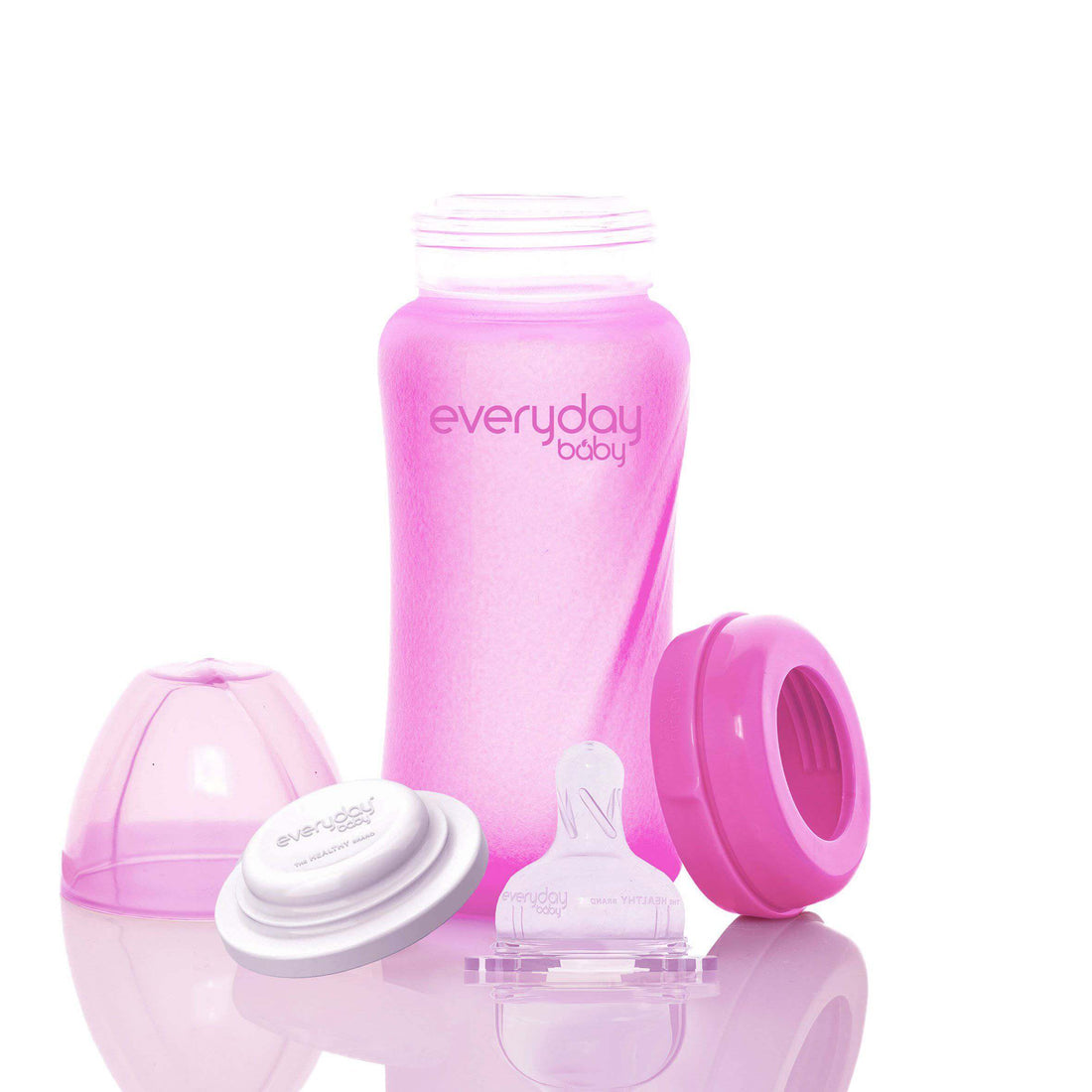 Everyday Baby Nappflaska I Glas Värmeindikerande Healthy+ Cerise Pink 240 ml 1-pack