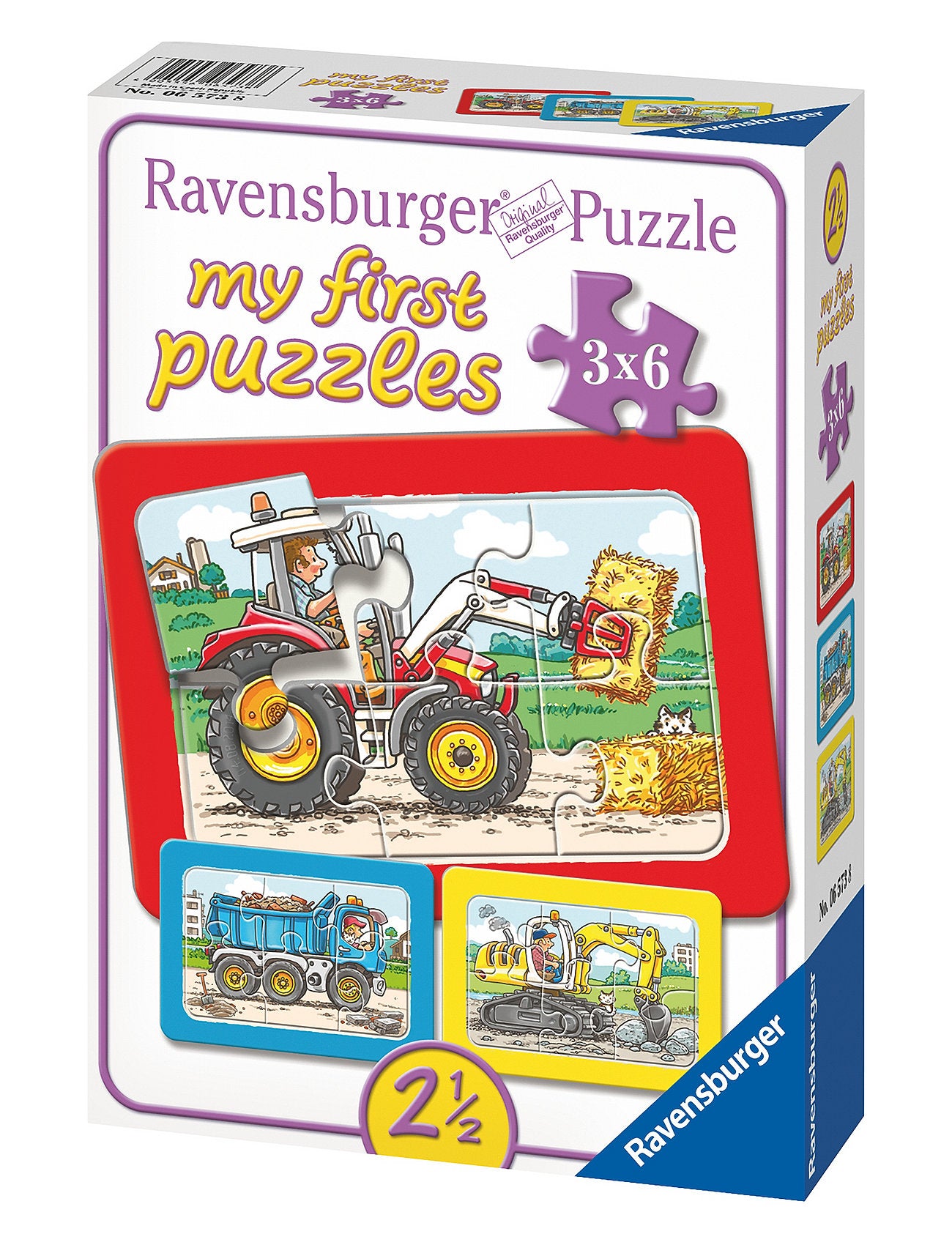 Ravensburger Pussel Excavator Tractor & Dump Truck 3x6p