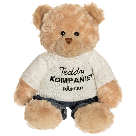 Teddykompaniet Teddy med Stickad Logotröja & Jeans